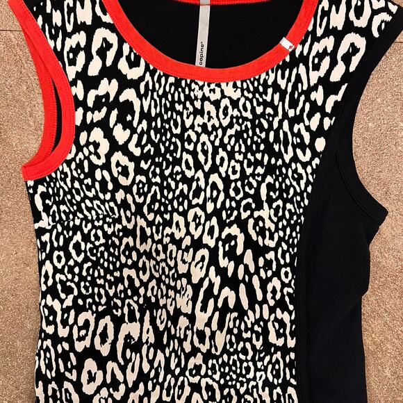 Cop Copine Sleeveless Bodycon Dress Black White Red Trim Animal Print – Size S - Picture 4 of 8